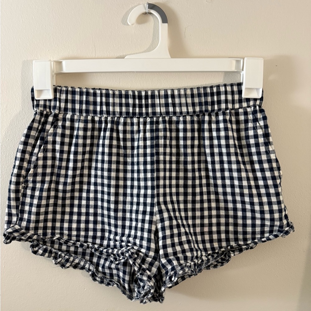 J. Crew High Waist Blue and White Shorts with Chic Design